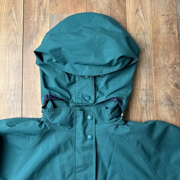 Vintage Eddie Bauer Rain Jacket Coat Women's Large Green Gore-Tex Hooded 4490 - Picture 7 of 12